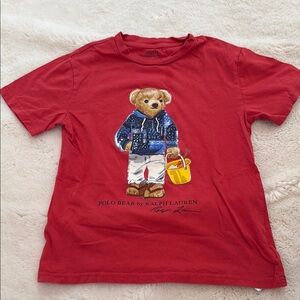 Polo by Ralph Lauren Red Short Sleeve Tee with Bear Design